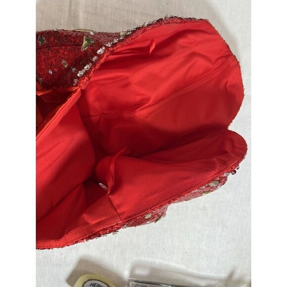 Long Red Sequin Dress with Corset Back Sweetheart Neckline Size Medium - Picture 9 of 9